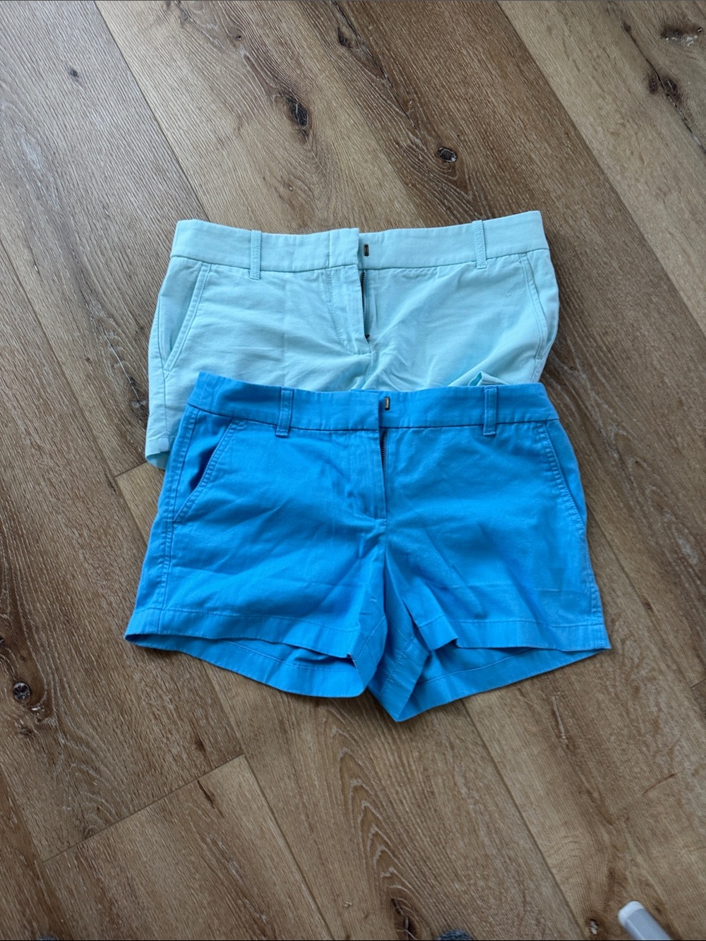 J. Crew Two-Pack Chino Shorts — Blue & Cream